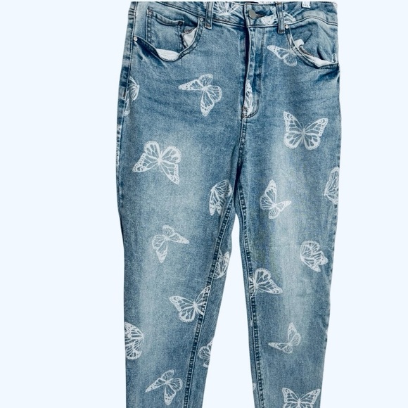 Tinseltown Blue Butterfly Ankle Jeans Size 11/12 - Picture 9 of 10